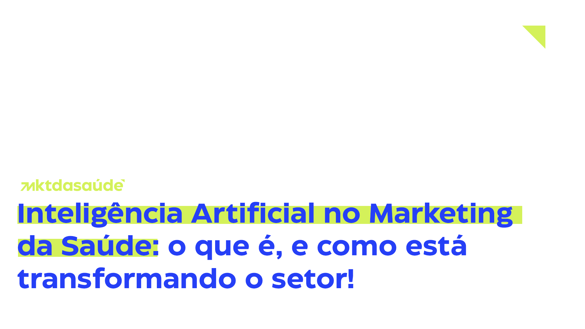 IA no Marketing da Saúde