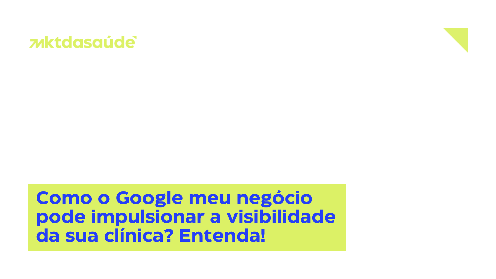 Google Meu Negócio para Clínica