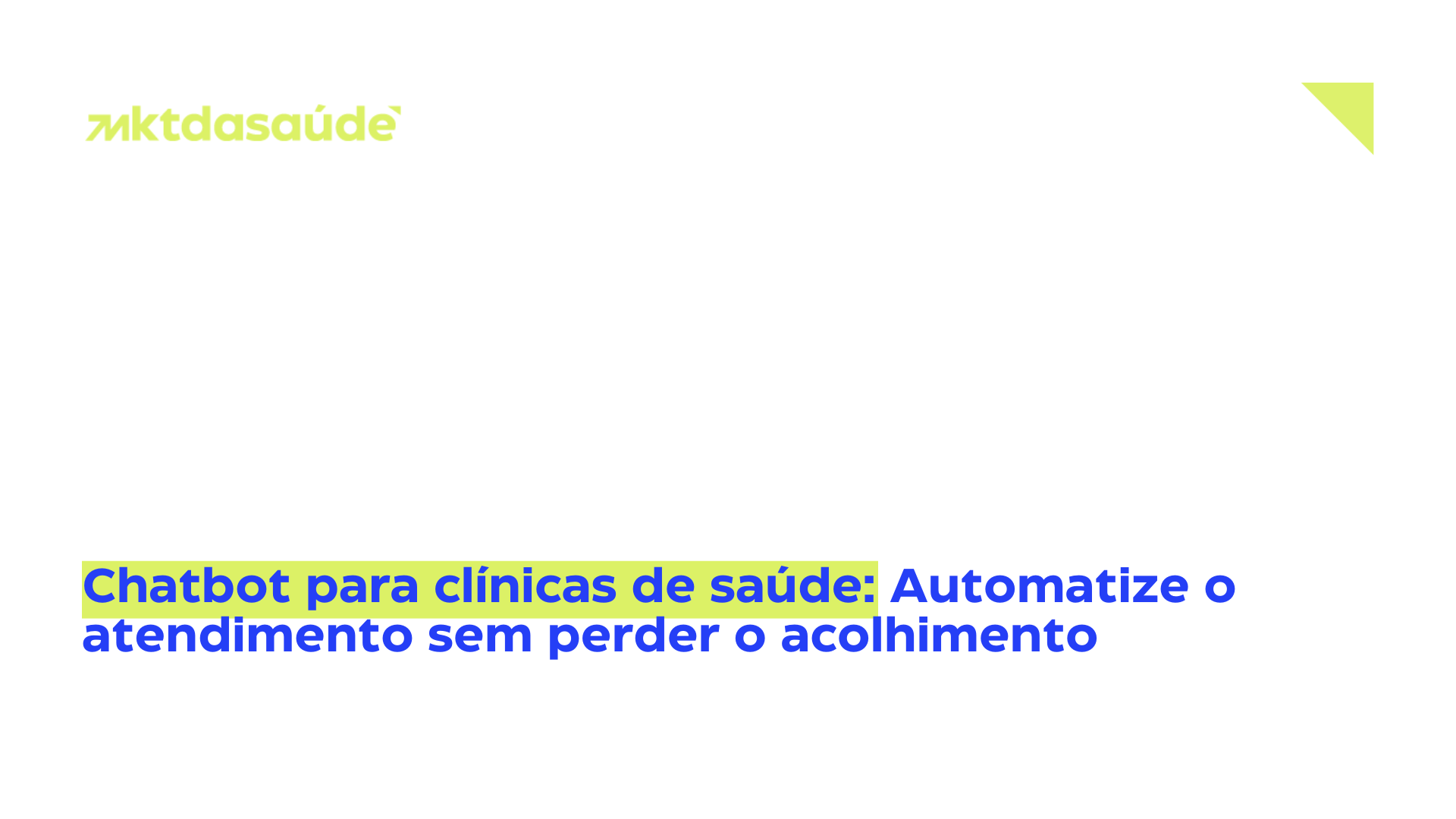 Chatbot para clínicas de saúde